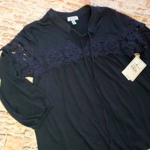 Lace Tie Blouse XS NWT